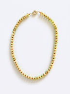 Jade Green & Red Beaded Necklace