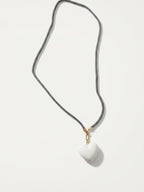 White Heart Cord Necklace