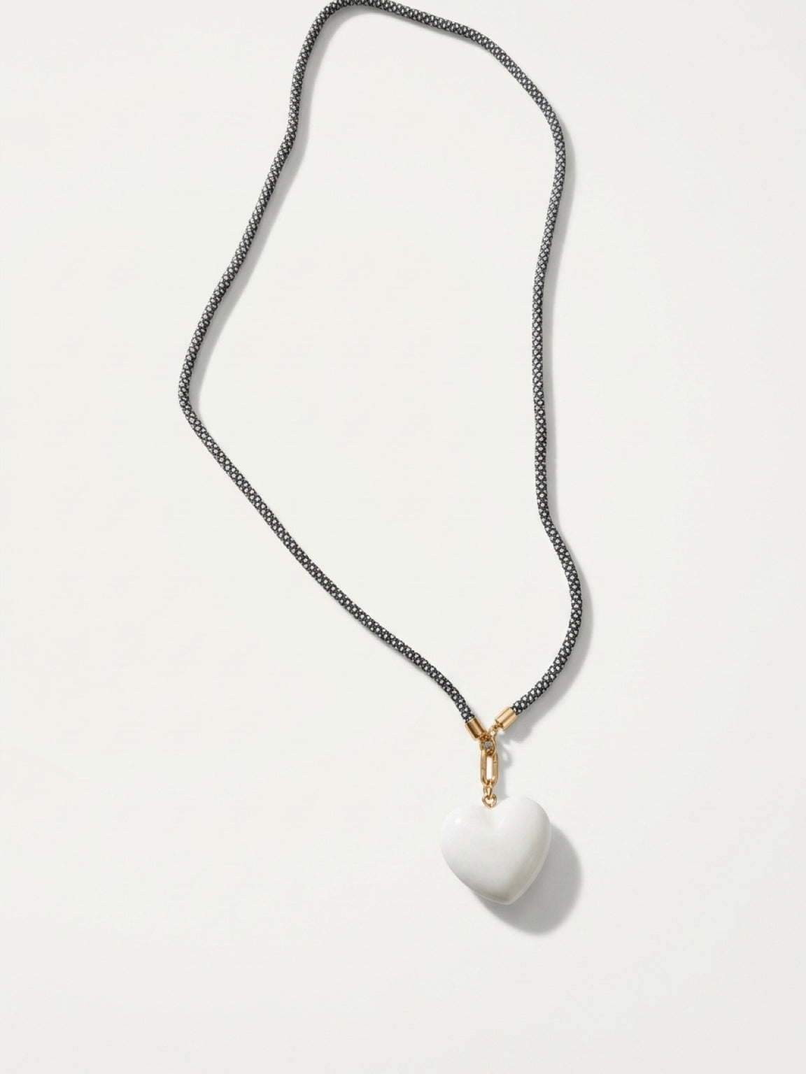White Heart Cord Necklace