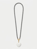 White Heart Cord Necklace