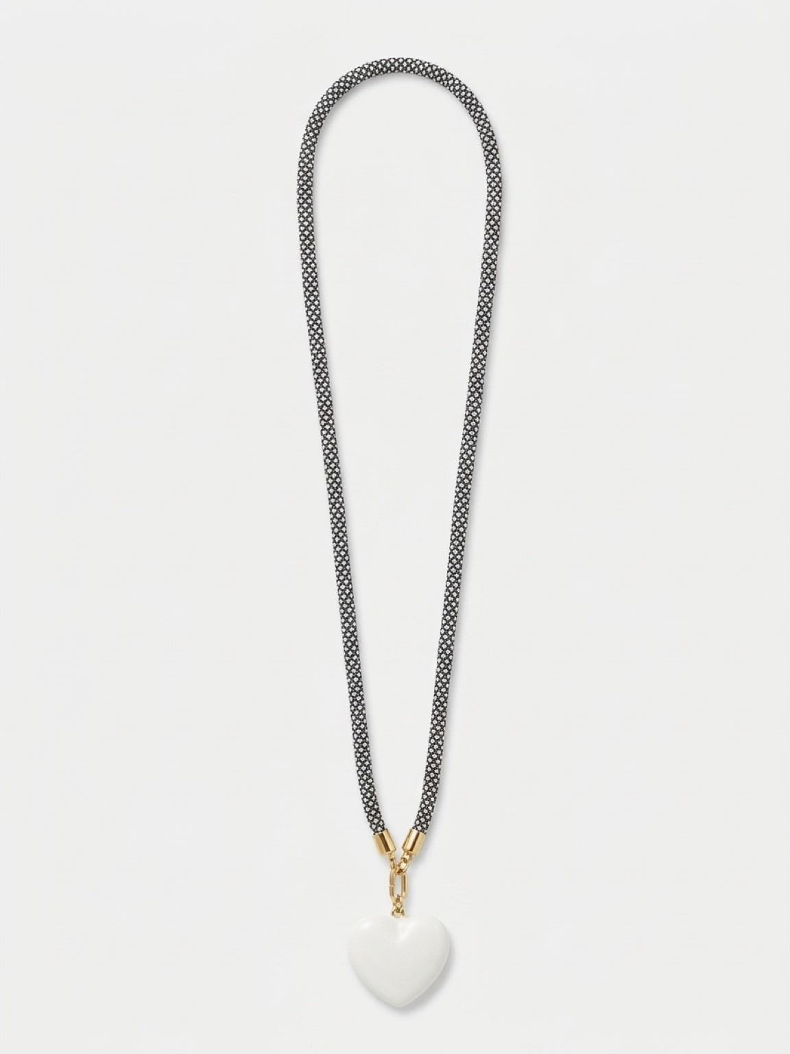 White Heart Cord Necklace