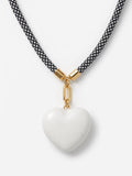 White Heart Cord Necklace