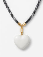 White Heart Cord Necklace