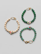 Hand-Painted Charm Beaded Bracelets