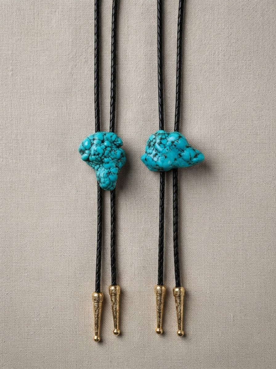 Turquoise-Style Stone Bolo Tie